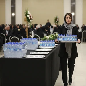 serving mineral water